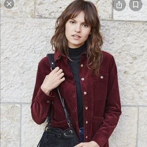 Sezane • FAITH Corduroy Jacket in Burgundy